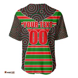 NRL Rabbitohs Baseball Jersey Shirt Mix Dot Aboriginal