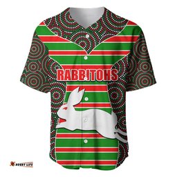 NRL Rabbitohs Baseball Jersey Shirt Mix Dot Aboriginal