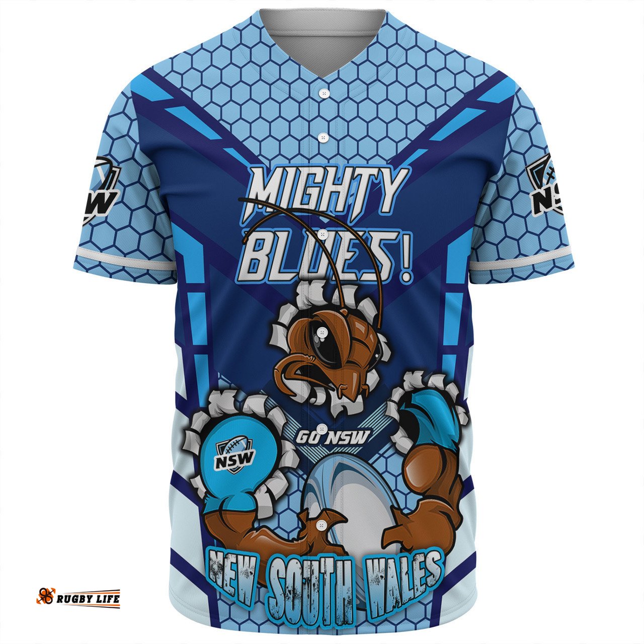 Cockroach Sport Baseball Shirt - Custom Mighty Blues