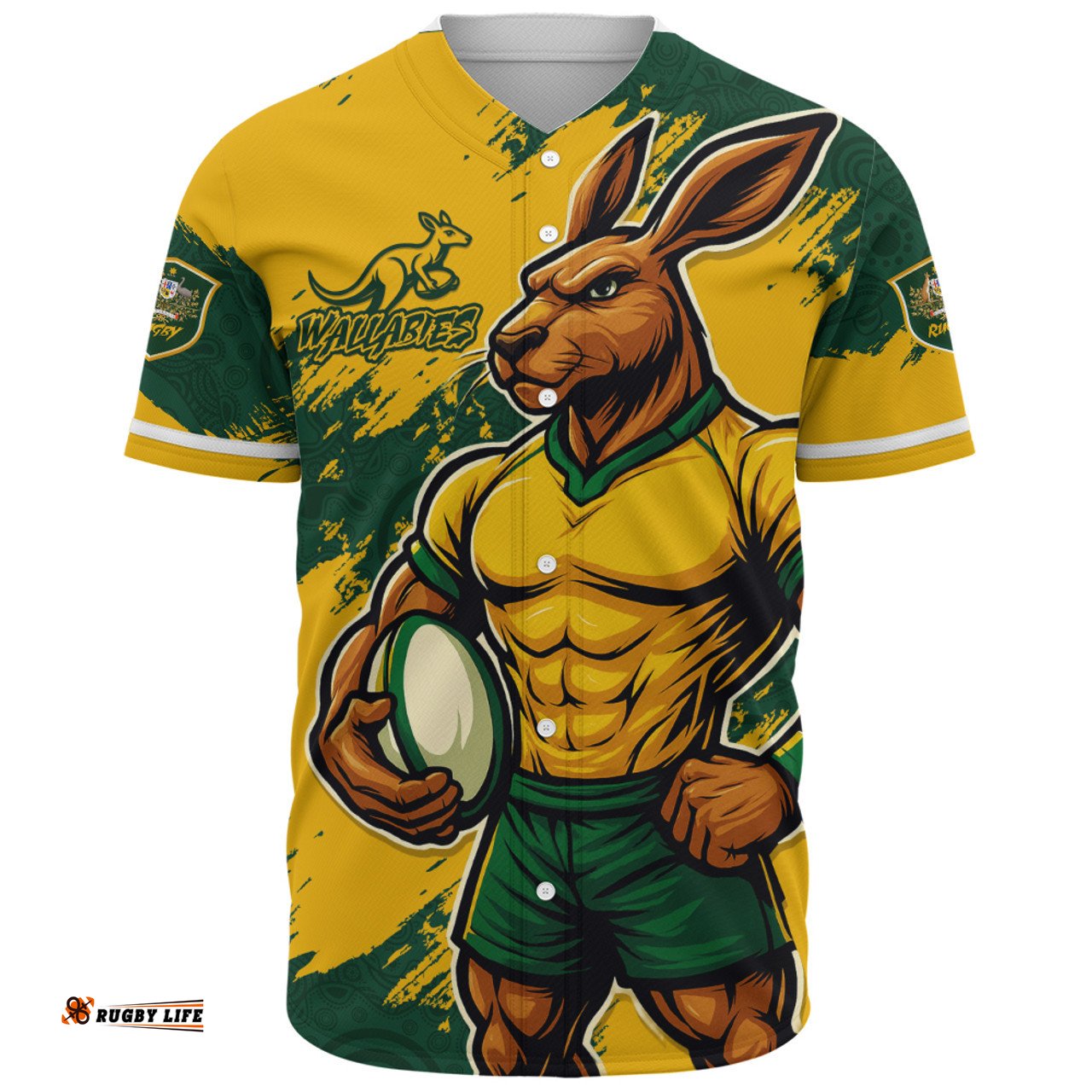 Amazing Aussie Aussie Wallabies Wallabies Kangaroo Power Rugby Baseball Shirt