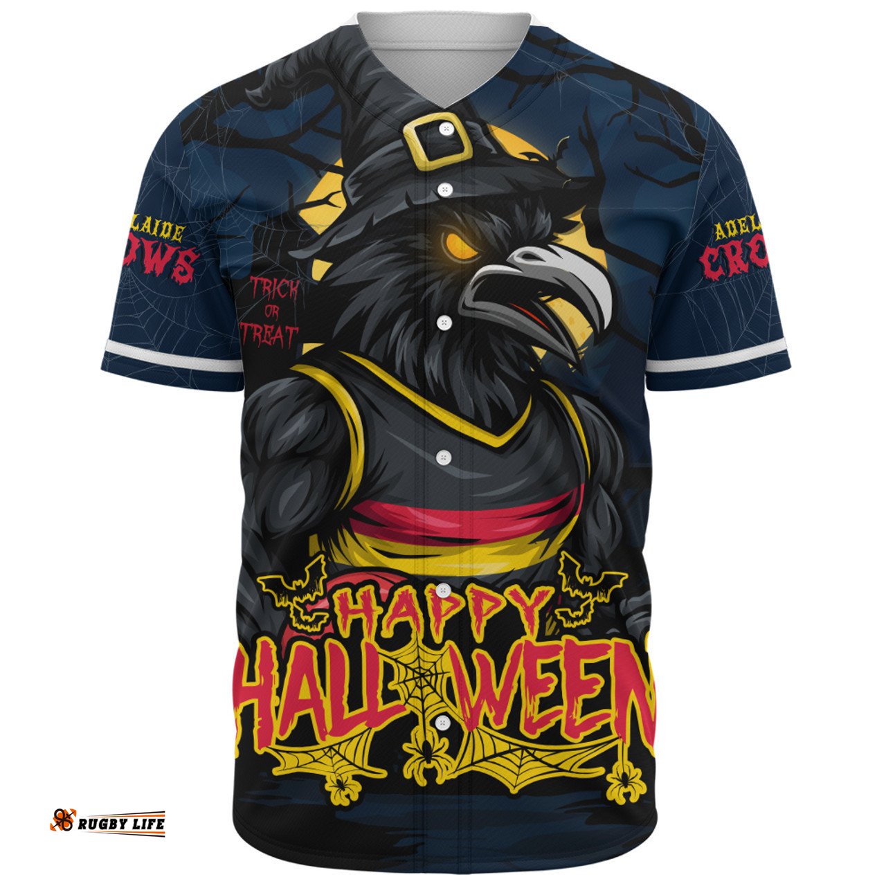 Amazing Aussie Adelaide Crows Full Moon Fever Halloween Supporter Baseball Shirt