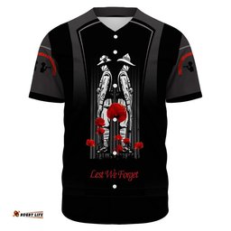 Anzac Remembrance Day Lest We Forget Baseball Jersey Shirt