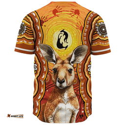 Amazing Aussie Australia Aboriginal Kangaroo Dreaming With Dot Art Baseball Shirt