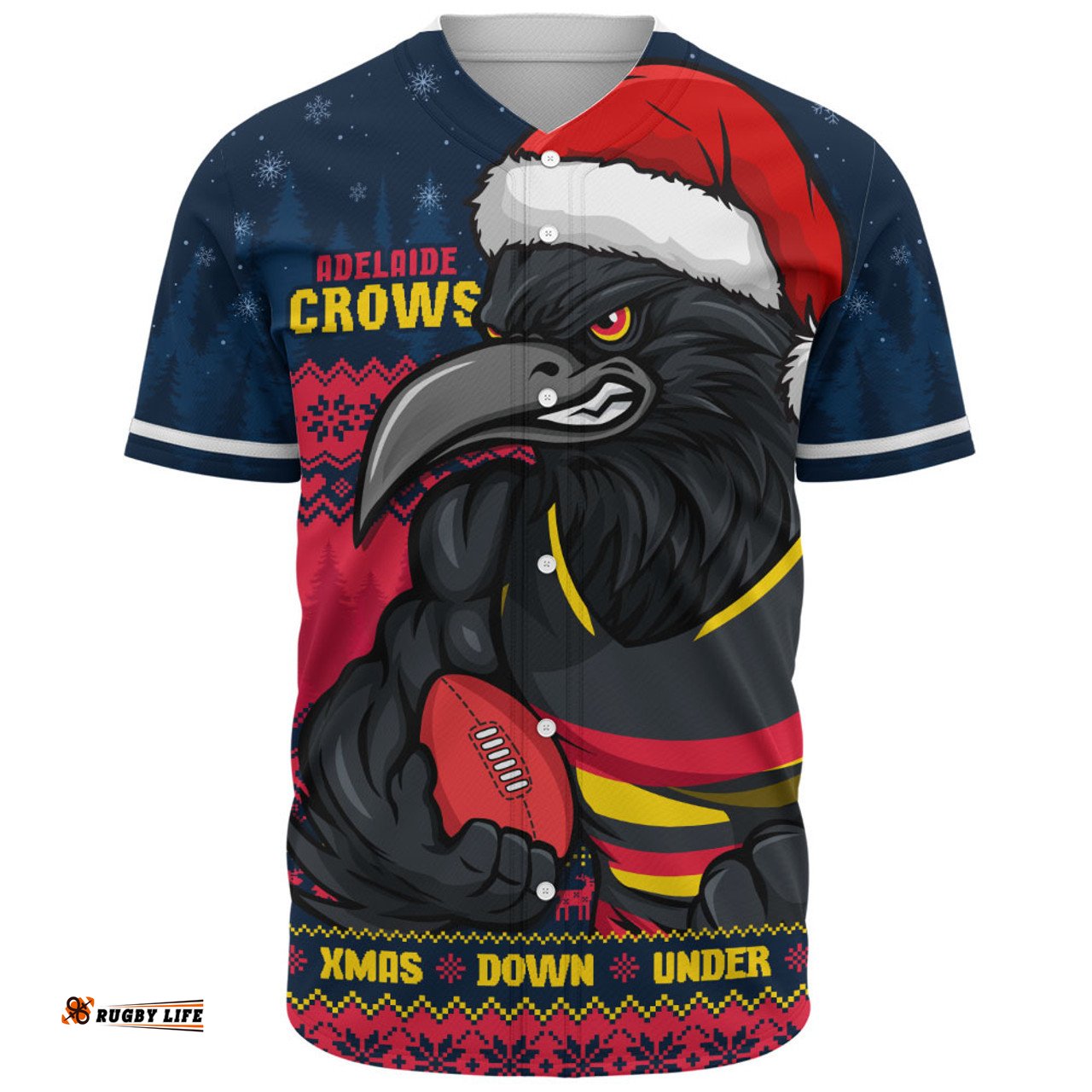Amazing Aussie Adelaide Crows Merry Christmas Down Under Footy Power Style Baseball Shirt