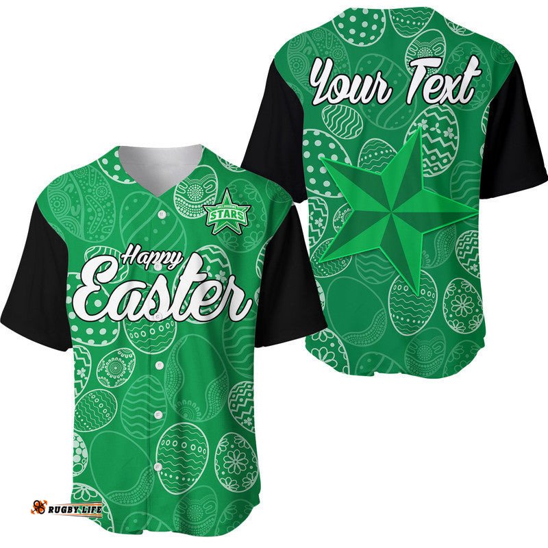 Custom Personalised Melbourne Stars Cricket Happy Easter Day Baseball Jersey Shirt Simple Style