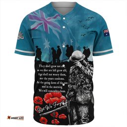 Amazing Aussie Australia Anzac Day Blue Horizon Of Sacrifice Baseball Shirt