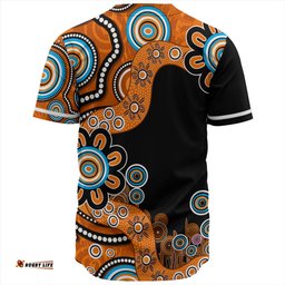Amazing Aussie Australia Aboriginal Indigenous Dot Painting Orange Baseball Shirt