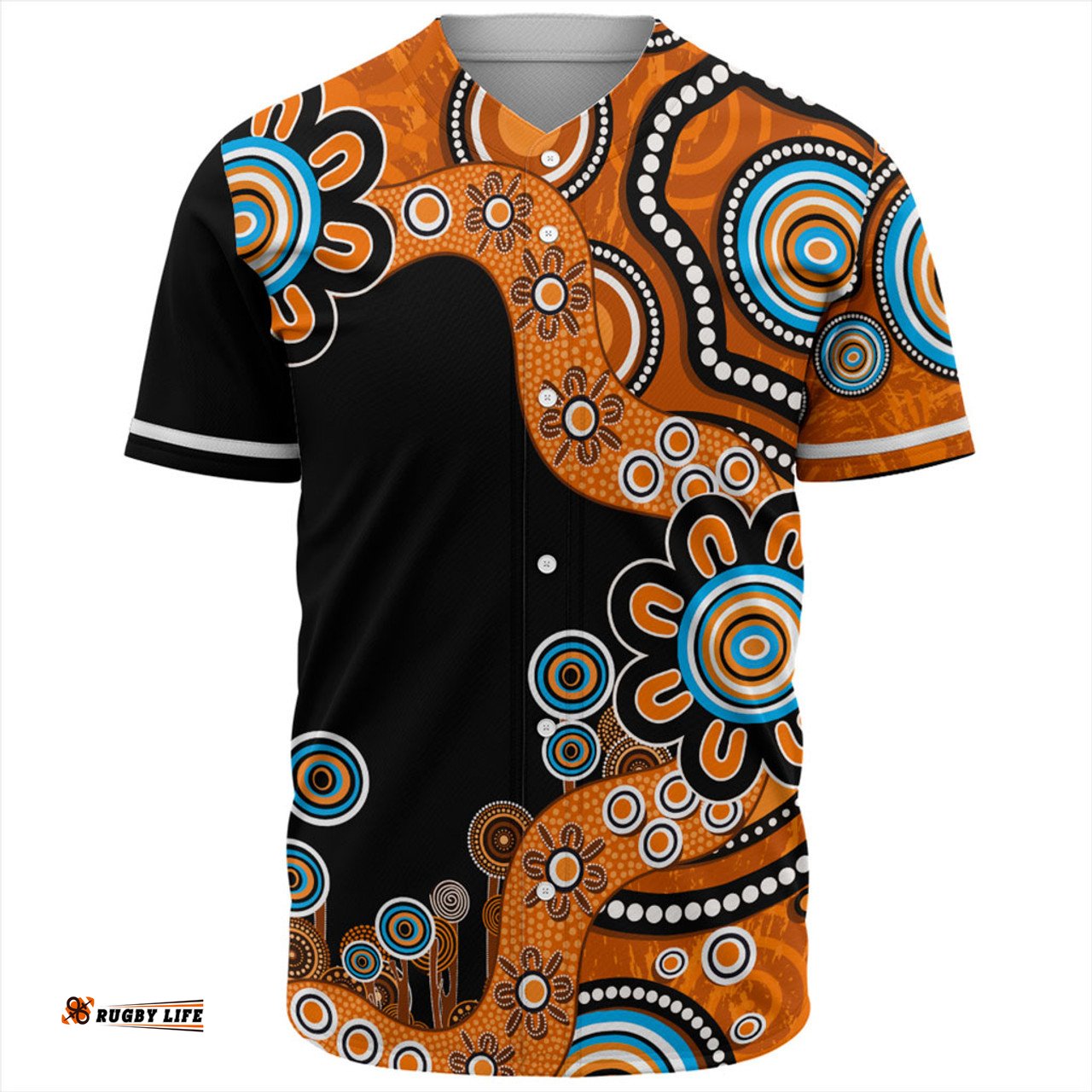 Amazing Aussie Australia Aboriginal Indigenous Dot Painting Orange Baseball Shirt