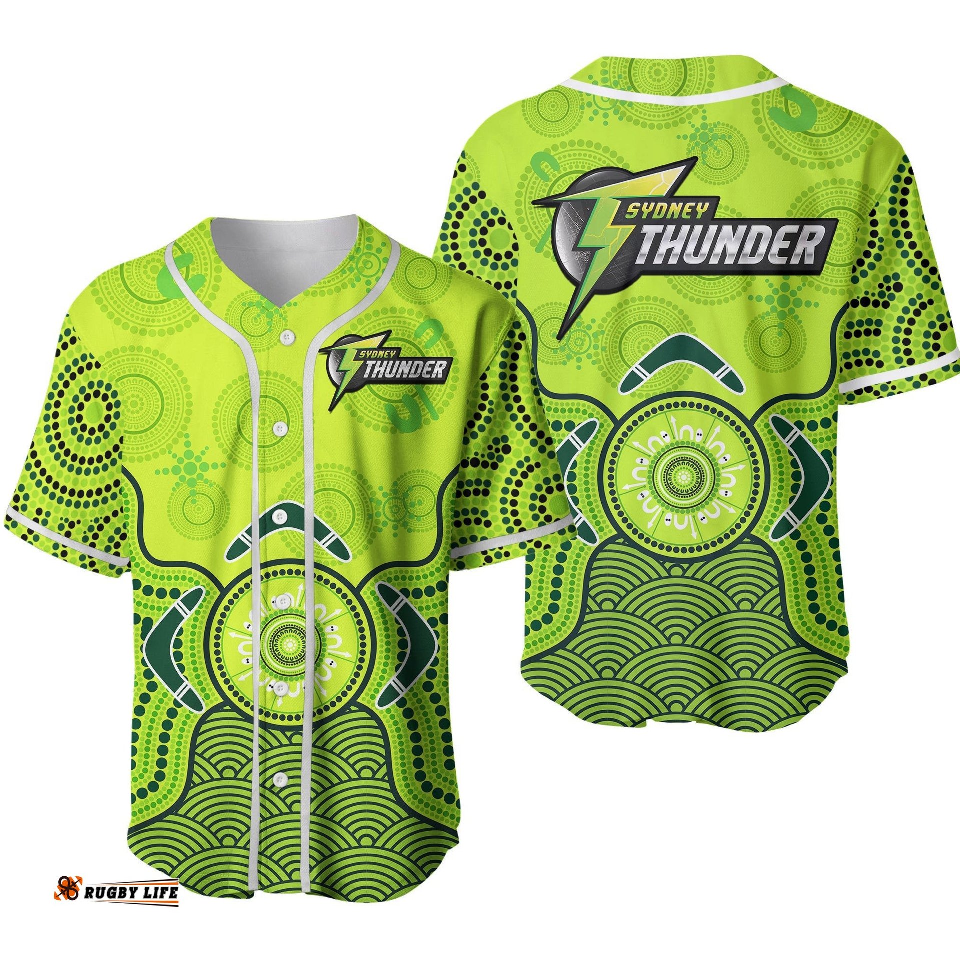 Thunder Cricket Baseball Jersey Shirt Sydney Indigenous Artsy Ver.02