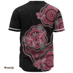 Amazing Aussie Australia Aboriginal Butterfly Dot Art Inspired Baseball Shirt