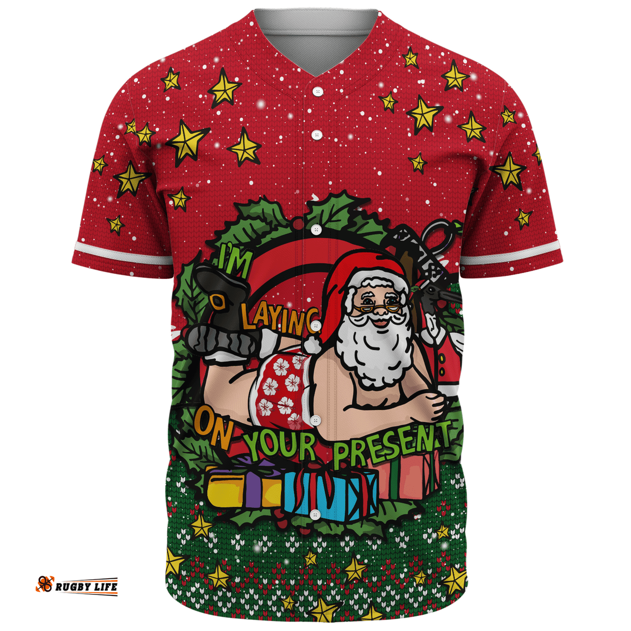 Amazing Aussie Australia Aussie Ugly Christmas Santa Present Baseball Shirt