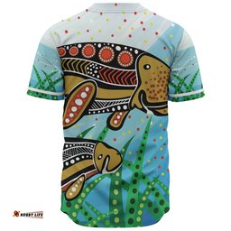 Amazing Aussie Australia Aboriginal Dugong Aboriginal Artwork With Mother And Baby Baseball Shirt