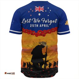 Amazing Aussie Australia Anzac Day Lest We Forget Honoring The Anzac Spirit Orange Baseball Shirt