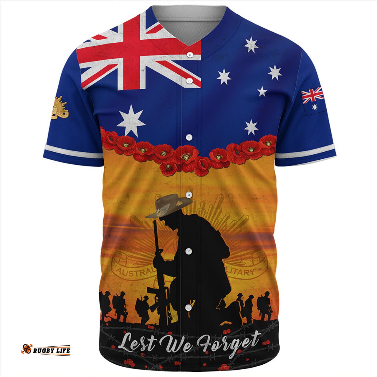 Amazing Aussie Australia Anzac Day Lest We Forget Honoring The Anzac Spirit Orange Baseball Shirt