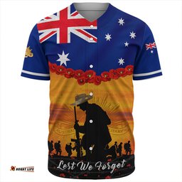 Amazing Aussie Australia Anzac Day Lest We Forget Honoring The Anzac Spirit Orange Baseball Shirt