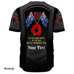 Custom Anzac Remembrance Day Lest We Forget Baseball Jersey Shirt