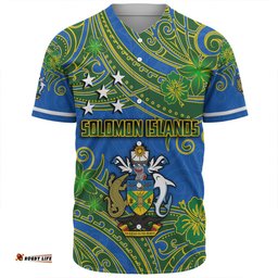 Amazing Aussie Australia South Sea Islanders Solomon Islands Symbol In Polynesian Patterns With Tropical Flowers Style Baseball Shirt