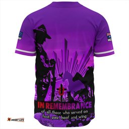Amazing Aussie Australia Anzac Day Animal Companions Forever Remembered Baseball Shirt