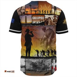 Amazing Aussie Australia Anzac Day Honoring Gallipoli Heroes Memorial Orange Baseball Shirt