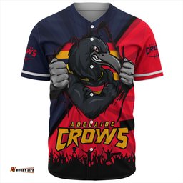 Amazing Aussie Adelaide Crows Breaking Through Fan Design Baseball Shirt