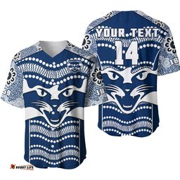 Custom Text And Number Cats Football Baseball Jersey Shirt Geelong 1859 Indigenous Sporty Version