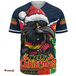 Amazing Aussie Adelaide Crows Santa Scoring Touchdown On Christmas Game Day Baseball Shirt
