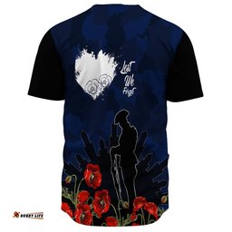 Anzac Day Camouflage Lest We Forget Baseball Jersey Shirt