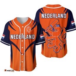 Netherlands Cricket Baseball Jersey Shirt T20 World Cup Nederland Lion Ver.02