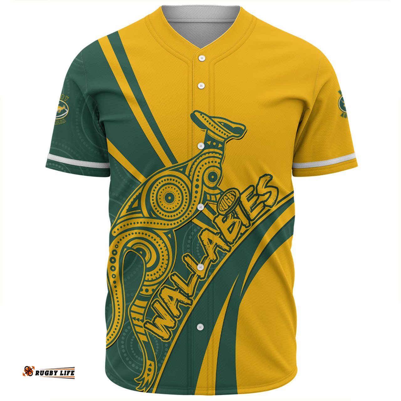 Amazing Aussie Australia Wallabies Squad Aboriginal Pattern Inspired Baseball Shirt