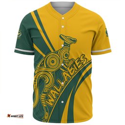 Amazing Aussie Australia Wallabies Squad Aboriginal Pattern Inspired Baseball Shirt