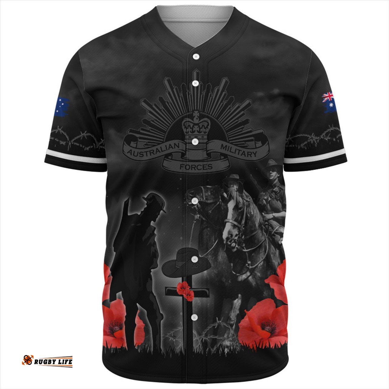 Amazing Aussie Australia Anzac Lest We Forget Light Horse Design Baseball Shirt