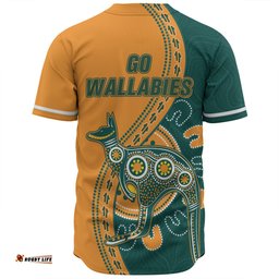 Amazing Aussie Australia Wallabies Custom Go Wallabies Aboriginal Inspired Jersey Orange Baseball Shirt