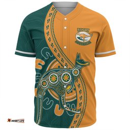 Amazing Aussie Australia Wallabies Custom Go Wallabies Aboriginal Inspired Jersey Orange Baseball Shirt