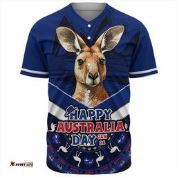 Amazing Aussie Australia Kangaroo Pride Australia Day Blue Baseball Shirt