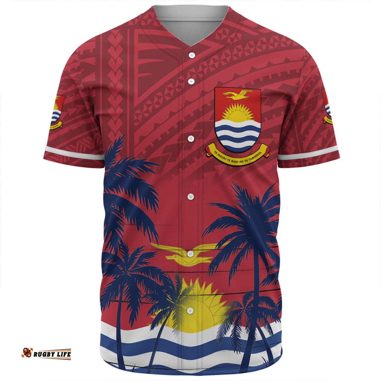 Amazing Aussie Australia South Sea Islanders Gilbert Islands In Polynesian Pattern With Coconut Trees Baseball Shirt
