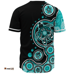 Amazing Aussie Australia Indigenous Turtle Aboriginal Dot Art Turquoise Baseball Shirt