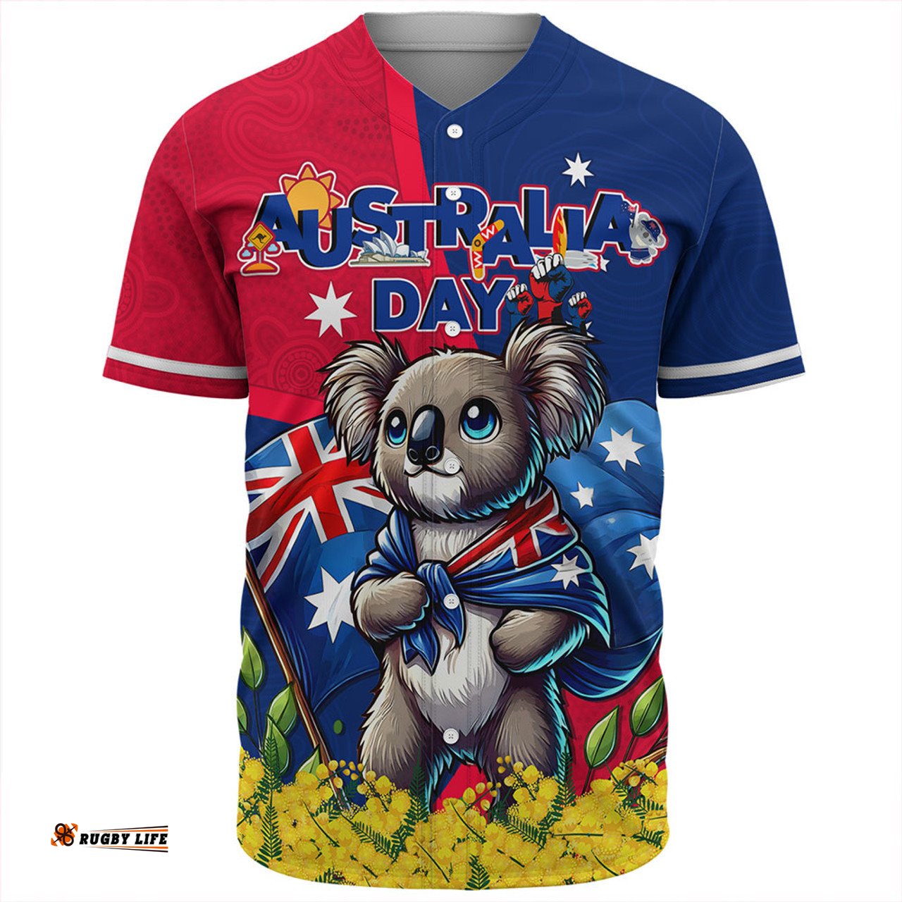 Amazing Aussie Australia Golden Wattle And Koala Australia Day Celebration Baseball Shirt