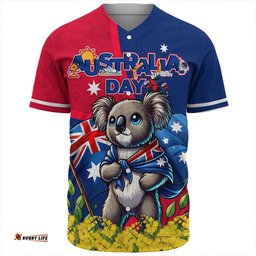 Amazing Aussie Australia Golden Wattle And Koala Australia Day Celebration Baseball Shirt
