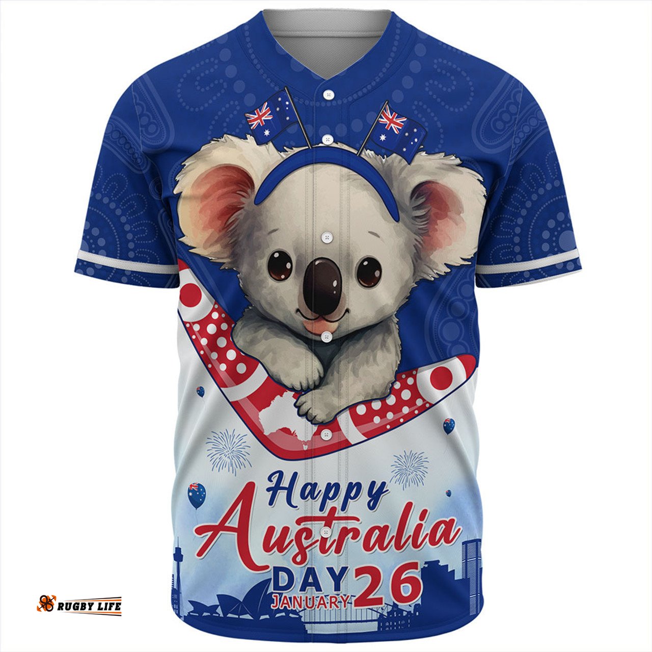 Amazing Aussie Australia Happy Australia Day Koala With Boomerang Edition Baseball Shirt