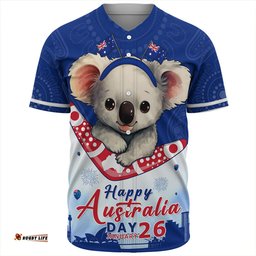 Amazing Aussie Australia Happy Australia Day Koala With Boomerang Edition Baseball Shirt