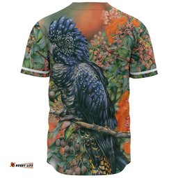 Amazing Aussie Australia Black Cockatoo Black Cockatoo and Flowering Gum Baseball Shirt