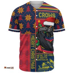 Amazing Aussie Adelaide Crows Merry Christmas Knit Style Festive Spirit Baseball Shirt