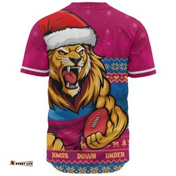 Amazing Aussie Brisbane Lions Merry Christmas Down Under Footy Power Style Baseball Shirt