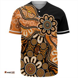 Amazing Aussie Australia Aboriginal Dot Painting Background Baseball Shirt