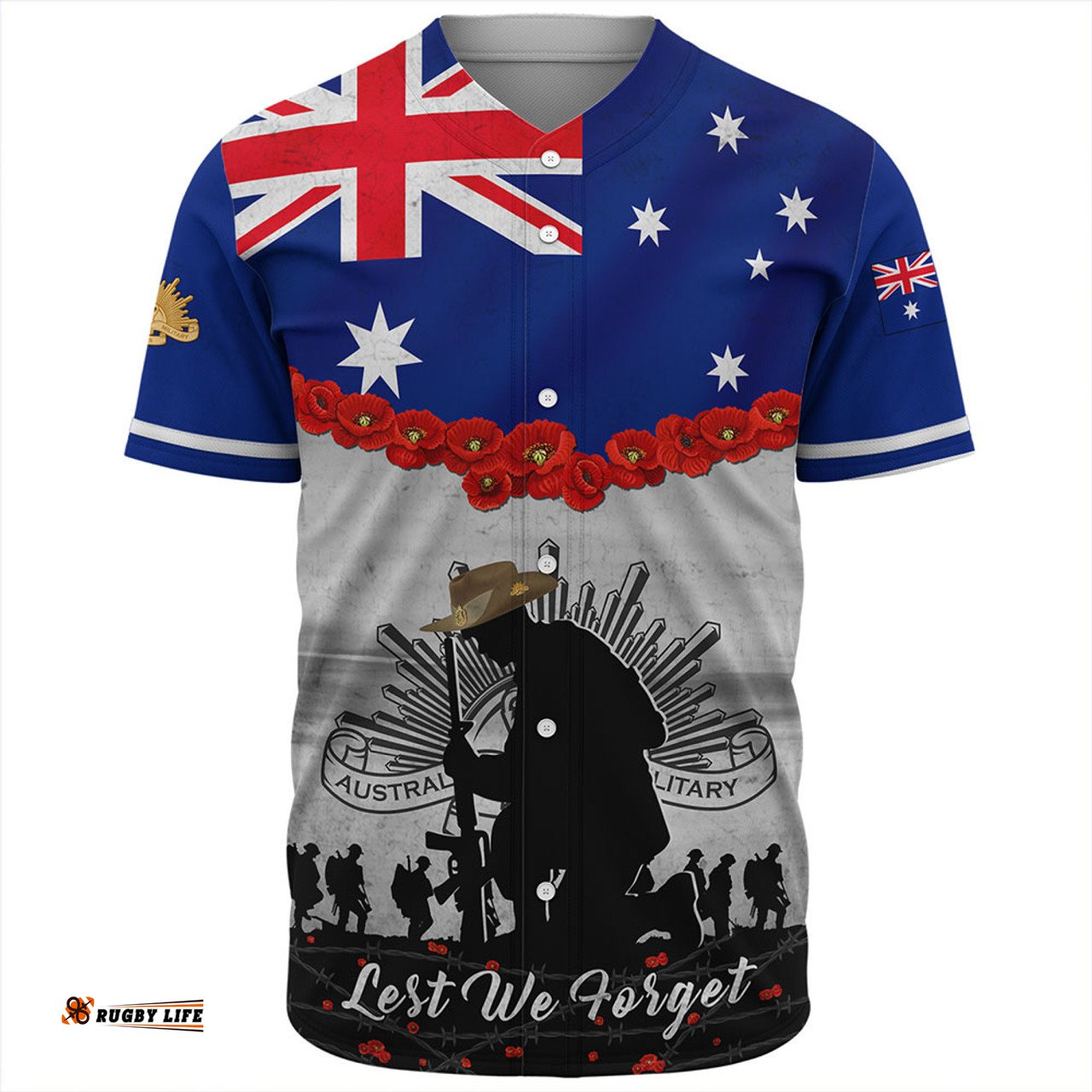 Amazing Aussie Australia Anzac Day Lest We Forget Honoring The Anzac Spirit Gray Baseball Shirt