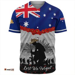 Amazing Aussie Australia Anzac Day Lest We Forget Honoring The Anzac Spirit Gray Baseball Shirt