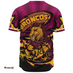 Amazing Aussie Brisbane Broncos Premiership Series Sports Gear Baseball Shirt