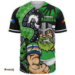 Amazing Aussie Canberra Raiders NAIDOC Indigenous Warrior Spirit Baseball Shirt