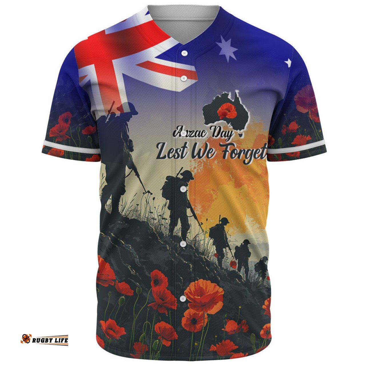 Amazing Aussie Australia Custom Anzac Day Soldiers With Australia Flag Baseball Shirt
