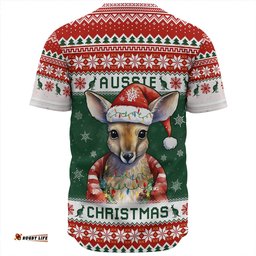Amazing Aussie Australia Merry Christmas Spirit Kangaroo Edition Baseball Shirt